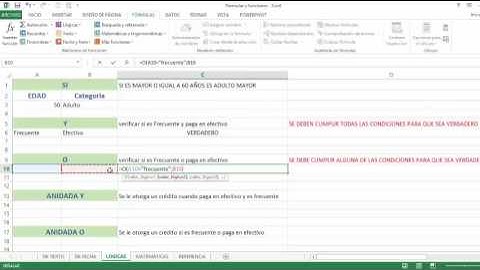 Funciones lógicas Excel 2013