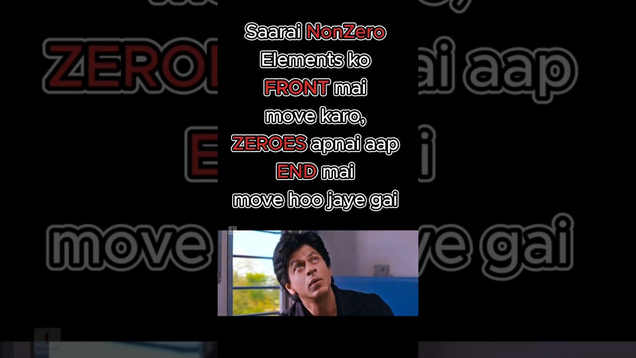 LeetCode 283 Move Zeroes | 2 Pointer Approach Explained with Bollywood Train Scene | Easy DSA