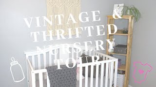VINTAGE AND RUSTIC NURSERY TOUR | Making a simple and thrifted baby girls nursery