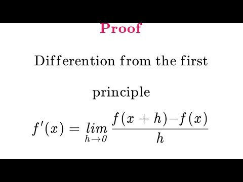 Differentiation from first principle (proof) - YouTube