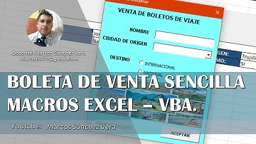 EXCEL MACROS PROYECTO1 FORMULARIO - VENTA DE BOLETOS (SIMPLE) - PROF MARCOS SANCHEZ V.