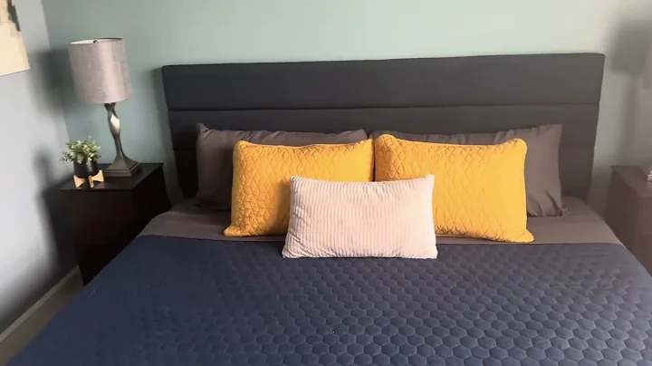 Allewie King Bed Frame Review 💙 | Stylish Navy Upholstered Platform with Headboard!