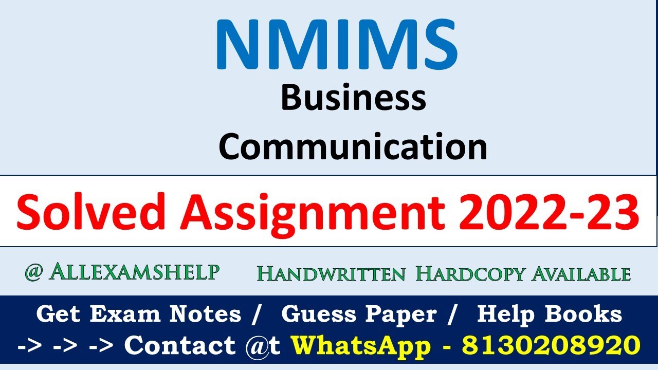 business communication assignment nmims december 2022