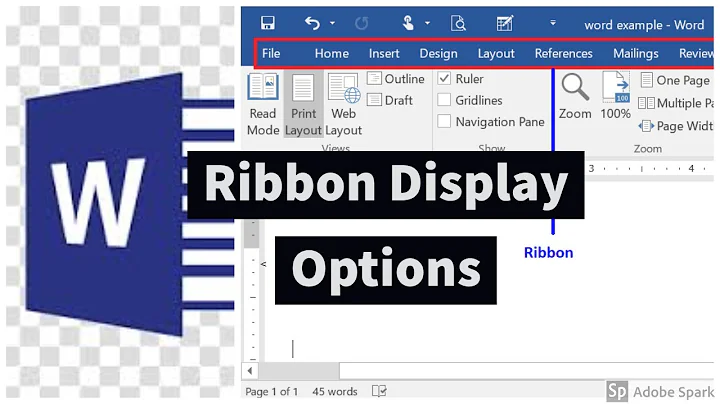 Show Or Hide Tools | Tabs | Ribbon in Microsoft Word