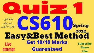CS610 Quiz 1 Solution Spring 2022 cs610 quiz 1 2022 quiz1 cs610 2022 cs610 quiz1 2022 cs610 quiz 1