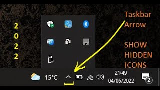 Enable Windows10 Fix | SHOW HIDDEN ICONS ARROW Turn ON Taskbar | Quick Simple Tutorial In 1 MINUTE screenshot 4