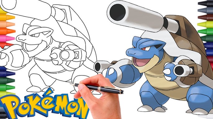 COMO DESENHAR O BLASTOISE (Pokémon)