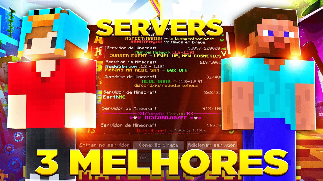 TOP 5 MELHORES servidores de MINECRAFT BEDWARS e SKYWARS 2022