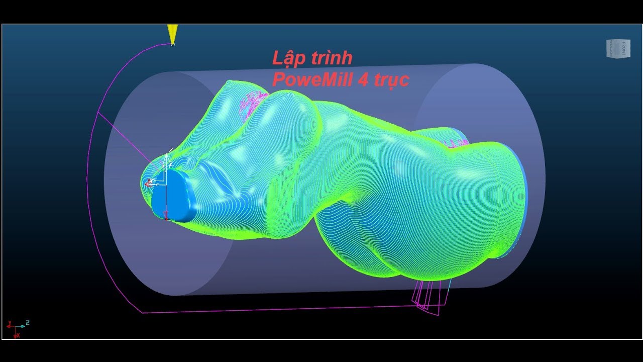 Constant Z Finishing Powermill 4 axis, tạo đường dao 4 trục tối ưu nhất Powermill