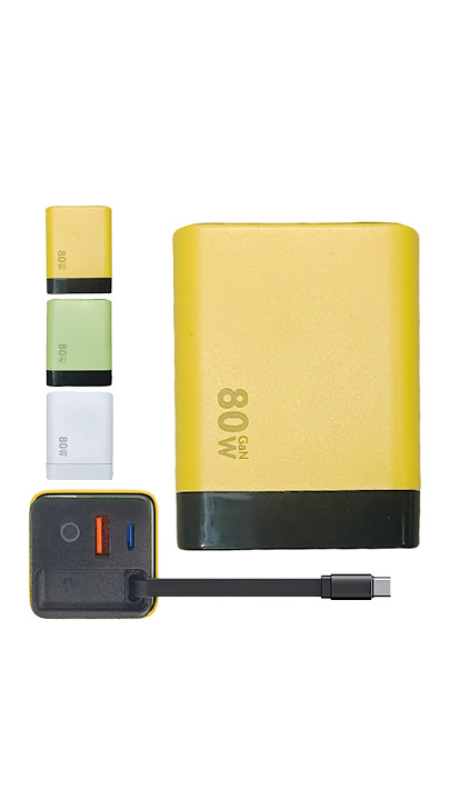 Tobrbes 3 in 1 Gan Charger, Retractable 80w Max fast charger #shorts