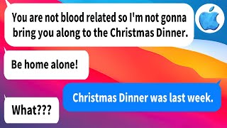 【Apple】My MIL who is always mean told me to stay at home on a Christmas Dinner's night, but when...