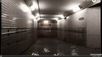 GameTextures Unreal Environment Series: Flooded Subway Part 5 with Water,Effects and Lighting!