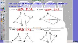 Lesson 3.2 (Ways to Prove Triangles Congruent)