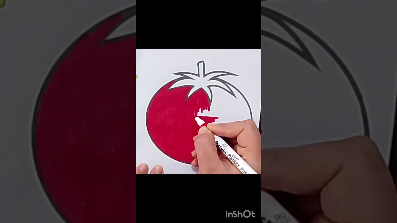 Reverse  Play 🍅 Tomato 🥰 Glitter Art for Kids 