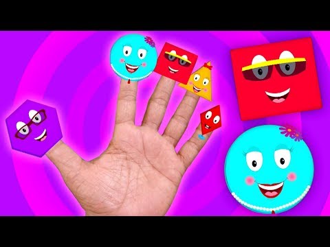 Bentuk jari Keluarga | belajar bentuk | lagu anak-anak | Shapes Finger Family