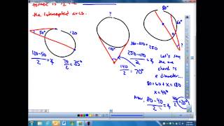 Geometry - Section 10.5: Angles & Arcs