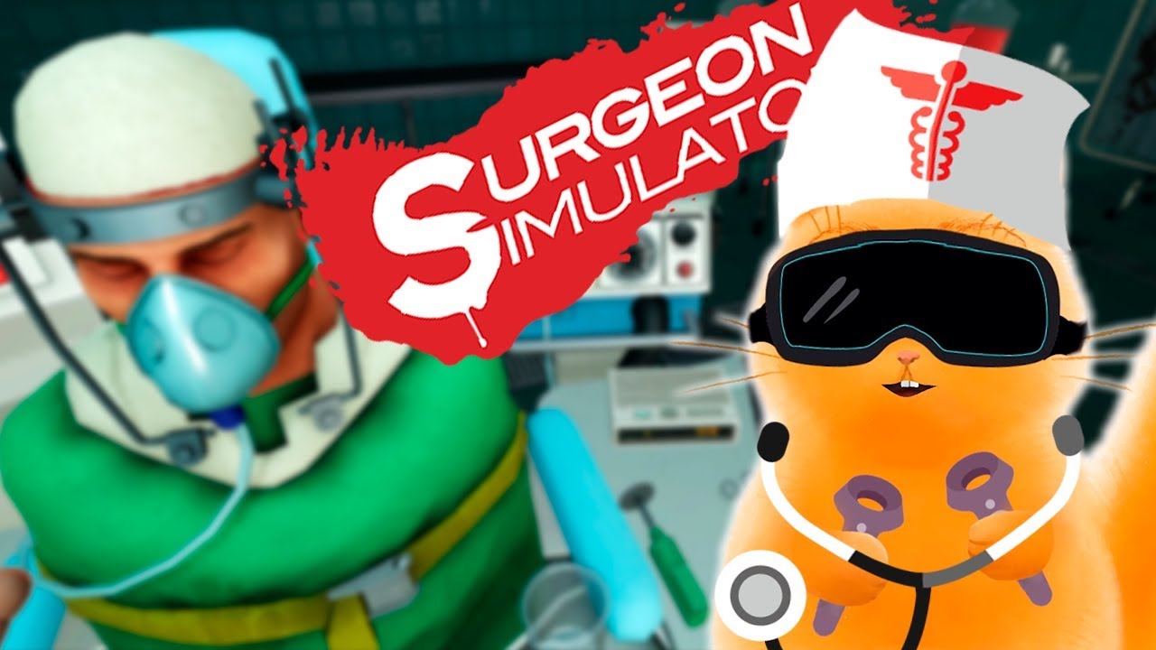 СИМУЛЯТОР ХИРУРГА В ИГРЕ Surgeon Simulator: Experience Reality Кот Джем играет в очках реальности VR