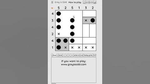 Grey is Odd - Today grids. Solution level 1 6X6 dated 02-19-2024