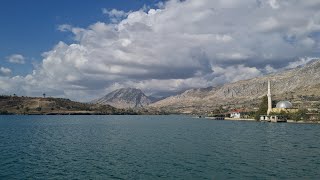 Beautiful boat ride on green canyon lake antalya turkey
