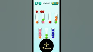 Ball sort level 21 #ballsort #puzzle #puzzlegame #connectthedots#ballsortpuzzlesolution#brainteasers