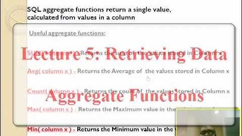 Oracle  Aggregate Functions , Summary Functions