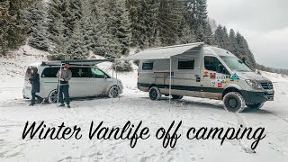 Winter Vanlife Off Camping w/ Mercedes Sprinter 4x4 906 & Marco Polo