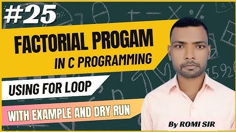 Find the Factorial of the given number| Factorial number program in c |Factorial program  C In Hindi
