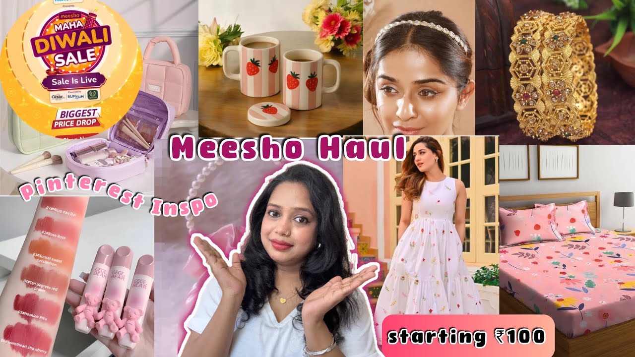 Meesho Random Finds😍Starting ₹100/-💁🏻‍♀️ Korean Lipgloss💄Pinterest Inspo & Viral Products 🫶10+Items
