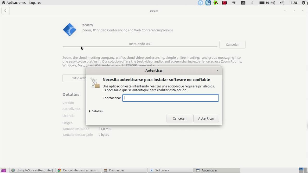 Instalar Zoom en equpos Clamshell Ubuntu YouTube