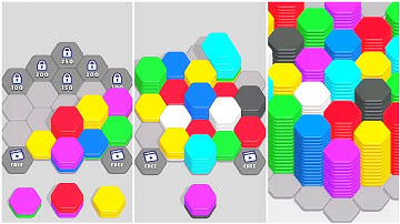 Hexa Sort Gameplay 7, Android Games ios Walkthrough Simulator Think Brain Puzzle