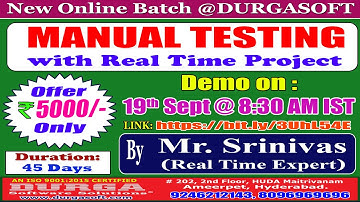 MANUAL TESTING Online Training @ DURGASOFT