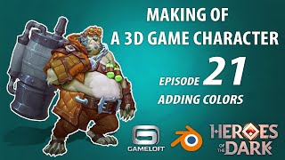 Adding vertex colors - Create a commercial game 3D character episode 21