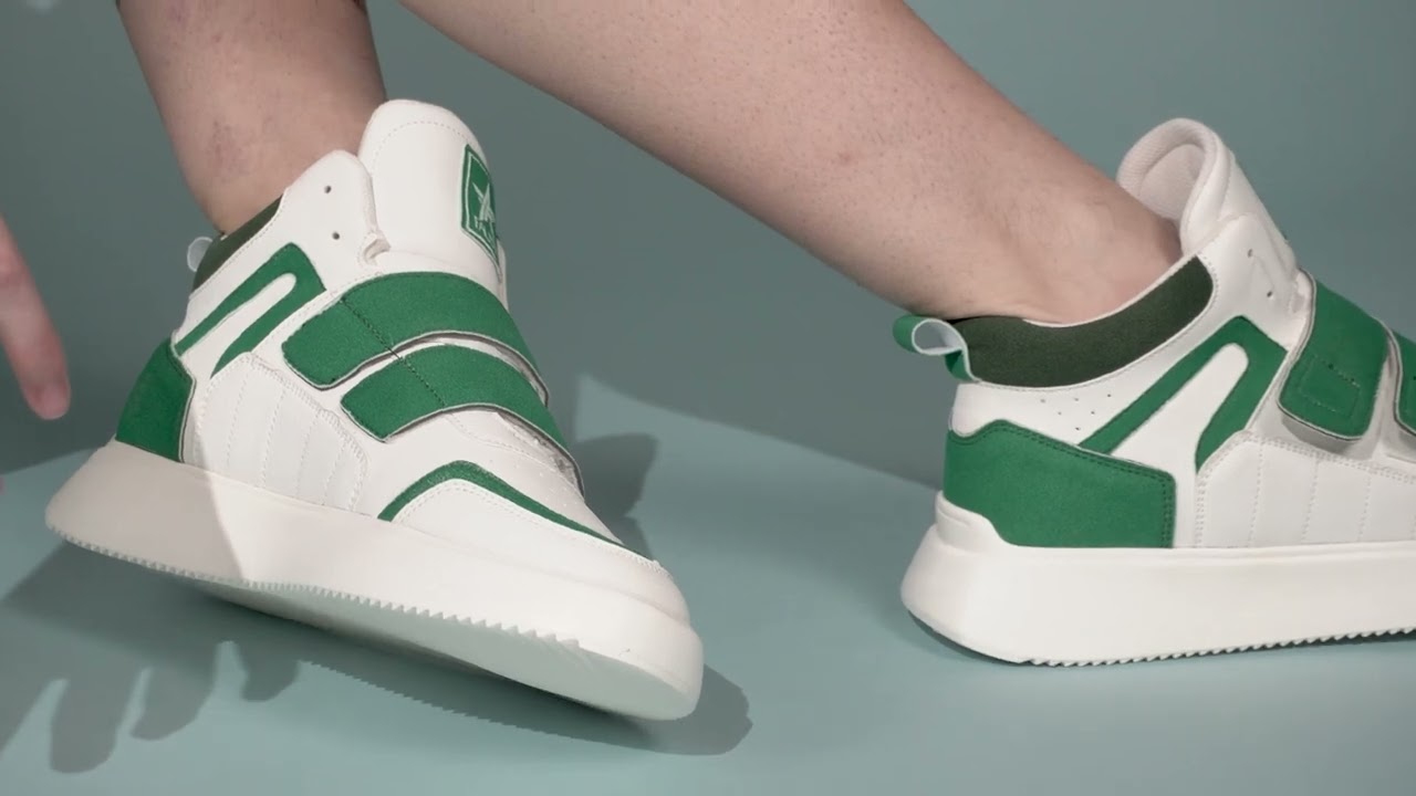Men Green Colorblocked High Top Velcro Adjustable Classic Sneakers