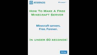 how to make a free minecraft server in under 60 seconds!