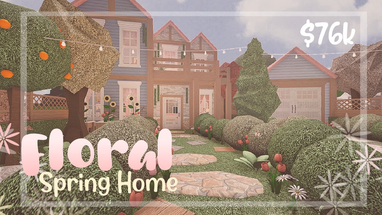 Roblox Bloxburg Floral Spring Home House Build YouTube
