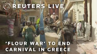 LIVE: Revellers celebrate the end of Carnival with ‘flour war’
