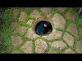 Girl Solo Living Off Grid in Deep Hole Underground House