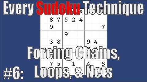 Every Sudoku Technique Explained - Part 6: Forcing Chains, Loops, & Nets
