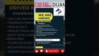 LOWONGAN KERJ DI PT. KARYAMEGA PUTRA MANDIRI POSISI DRIVER KANVAS #loker #toploker#nganjuk#jawatimur LOWONGAN KERJ DI PT. KARYAMEGA PUTRA MANDIRI POSISI DRIVER KANVAS #loker #toploker#nganjuk#jawatimur