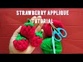 Strawberry Applique Tutorial Puff Stitch Pattern DIY Crochet Strawberry Applique
