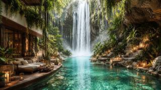 Hidden Waterfall Sanctuary 💦🌿 Gentle Waterfall Flow & Forest Birds for Relaxation and Sleep
