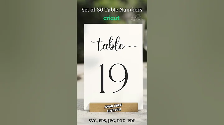 Set of 30 Elegant Table Numbers - printable, wedding, cricut ready - 4x6 5x7 -   ready to print,