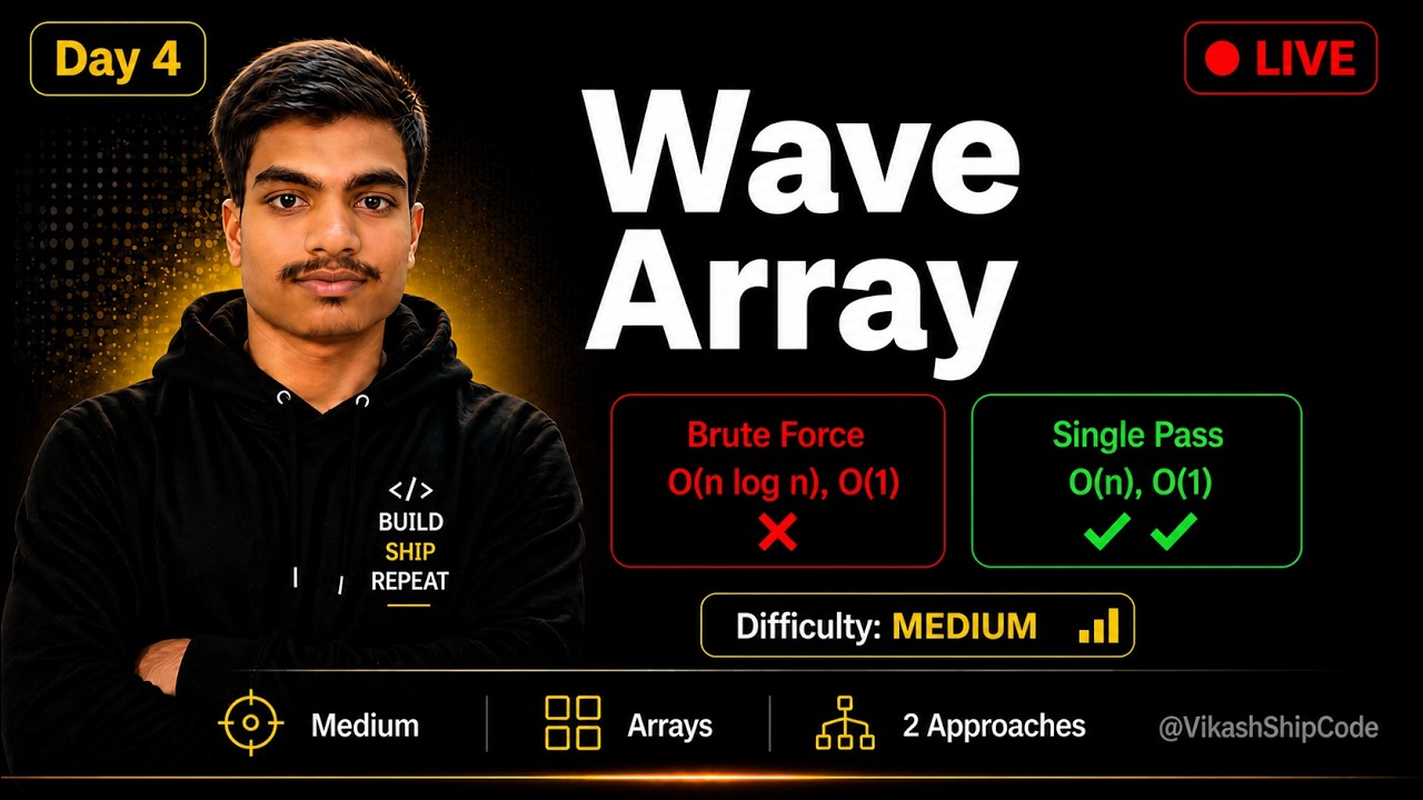 [Day 4] Wave Array — Swap Adjacent Elements | Live DSA ...