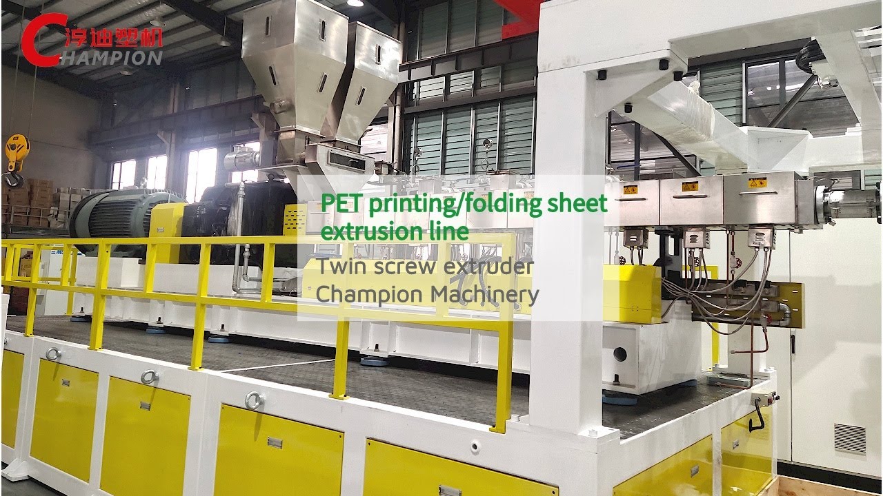 Plastic folding/printing PET sheet extruder machine - CHAMPION
