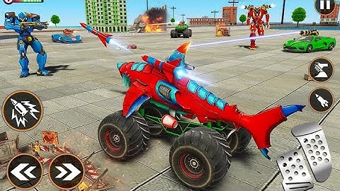 Monster Truck Robot Shark Attack –Car Robot Game Game Hippo Studio Robot Game 2021 Gameplay