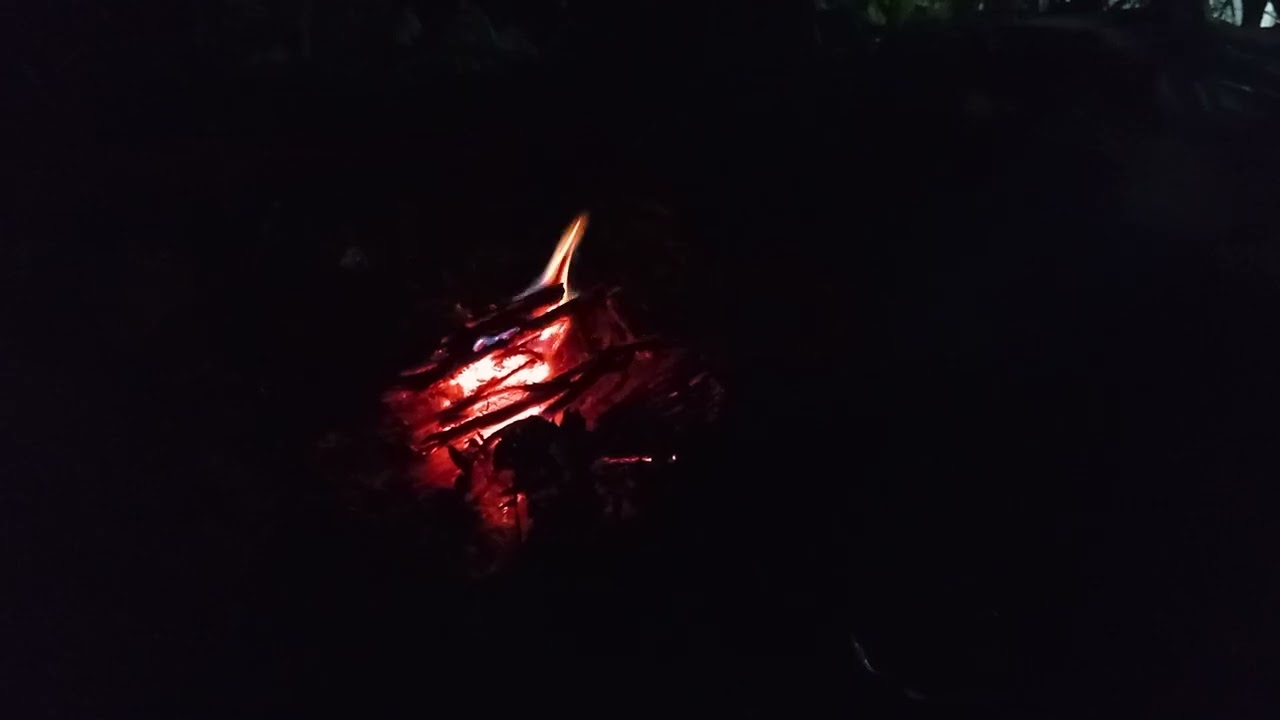 fire relaxation at night in the village
