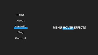 Menu Item Hover Effects Using Html Css