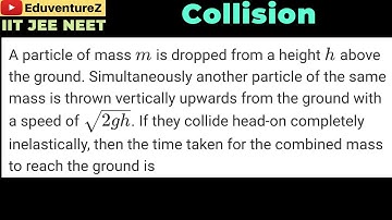 A particle of mass m is dropped from a height h above the ground. Simultaneously another particle of