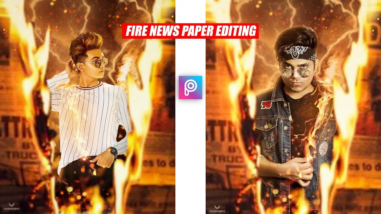 Fire News Paper Photo Editing Tutorial In Picsart Step By Step In Hindi Taukeer Editz Youtube