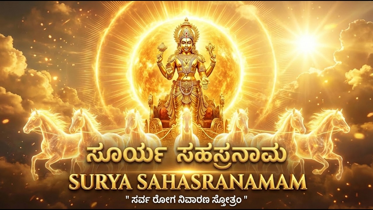 ಶ್ರೀ ಸೂರ್ಯ ಸಹಸ್ರನಾಮ ಸ್ತೋತ್ರಂ | Sri Surya Sahasranama Stotram Kannada | Powerful Surya Deva Mantra